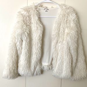 White fluffy sweater